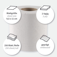 Toilettenpapier 2- lagig, Recycling