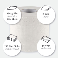 Toilettenpapier 2- lagig, Zellstoff